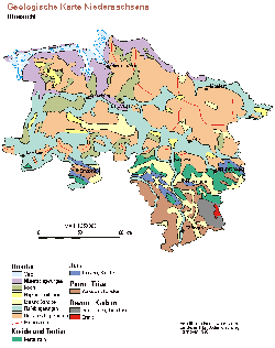 Geologische Karte Niedersachsens (Übersicht)