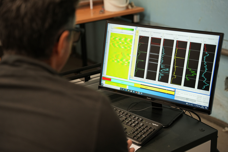 Die Daten des Multi-Sensor Core Logger geben punktuelle Auskunft über die Beschaffenheit des Meeresbodenuntergrundes bis zu einer Tiefe von sechs Metern (Bild: Lippe/NLWKN).
