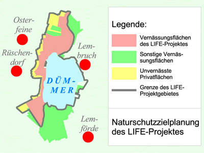 Übersichtskarte: Naturschutzzielplanung LIFE-Projekt