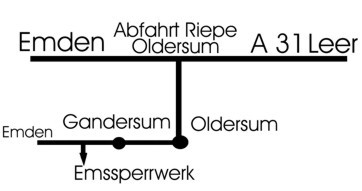 Anfahrt über Leer Emden Oldersum