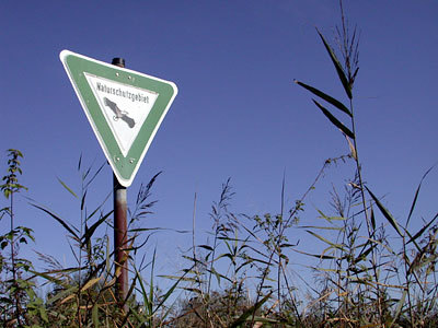 Old fashioned sign indicating the nature reserve