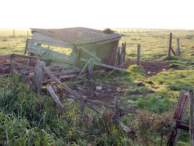 Derelicht fendes and sheds were demolished