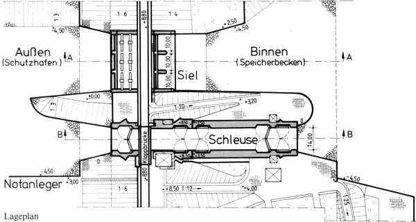 Lageplan Sperrwerk Leysiel