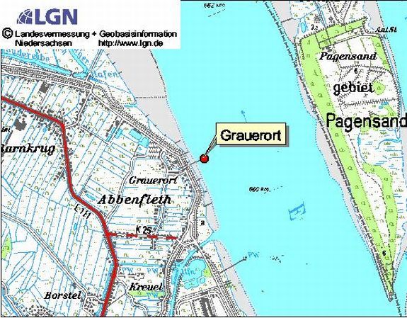 Messstation Grauerort an der Elbe bei Stade