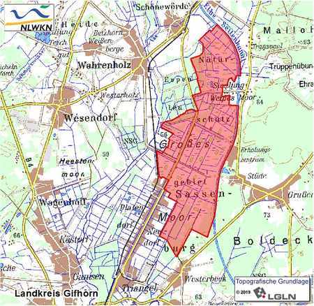 Übersichtskärtchen zum Naturschutzgebiet Grosses Moor bei Gifhorn