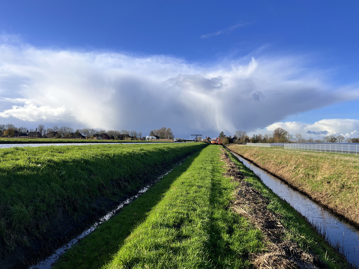 Derzeit stehen auf der Hochwasserschutzbaustelle nahe Dykhausen vor allem Arbeiten im Bereich der Randgräben an, die neben dem eigentlichen Kanal verlaufen. Sie müssen für die erforderliche größere Dammbreite verlegt werden (Bilder: Edzards/NLWKN).