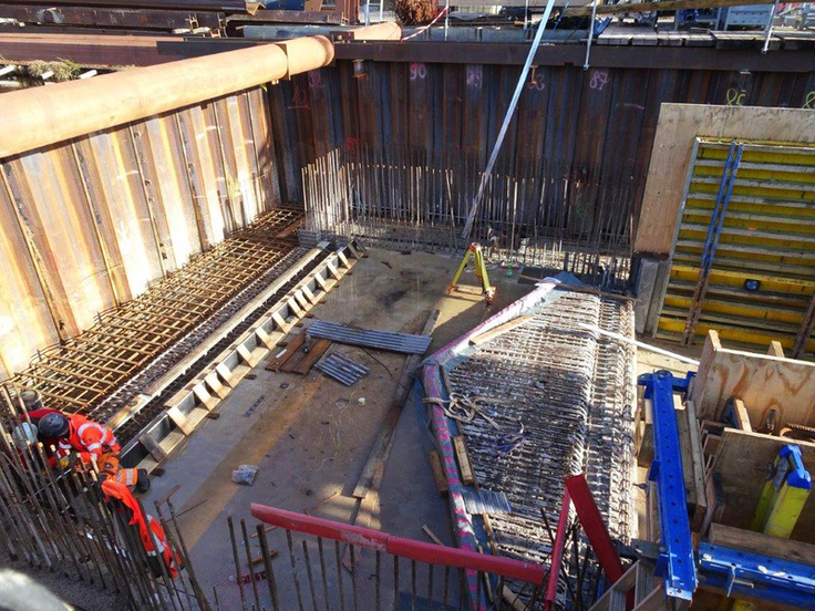 In 2024 stand unter anderem der Stahlbetonbau im Bereich der Schleusenkammer im Fokus der Arbeiten am Nordgeorgsfehnkanal.