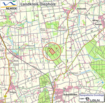 Übersichtskärtchen zum Naturschutzgebiet "Pastorendiek"