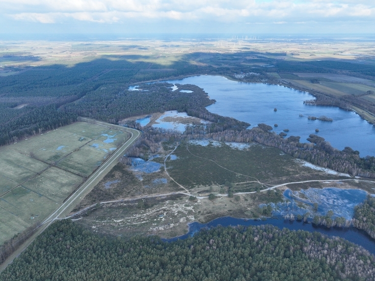 Luftbild vom Gebiet auf dem die Drückjagd stattfinden wird