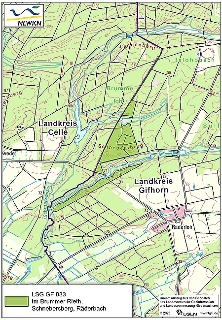 Übersichtskarte des Landschaftsschutzgebietes