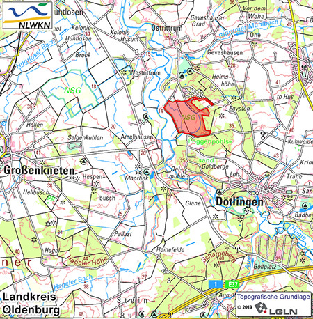 Übersichtskarte des Naturschutzgebietes "Poggenpohlsmoor"