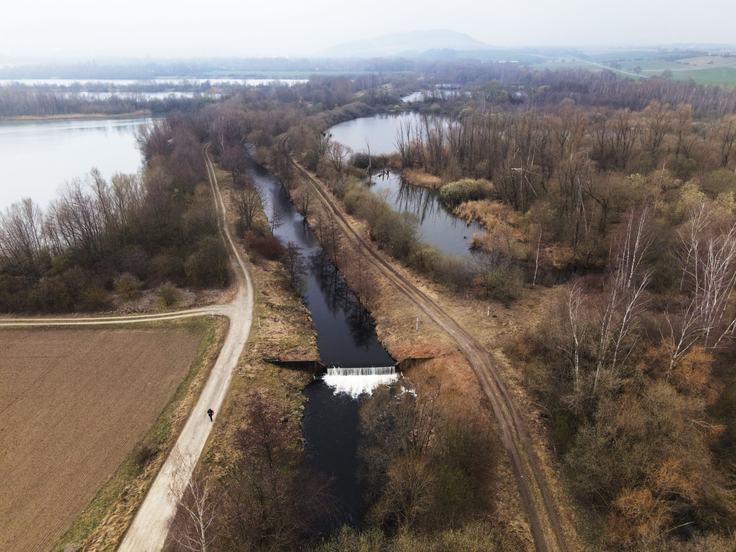 Luftbildaufnahme Ist-Zustand Revitalisierung der Oker zwischen Probsteiburg und Vienenburg (Steinfeld)