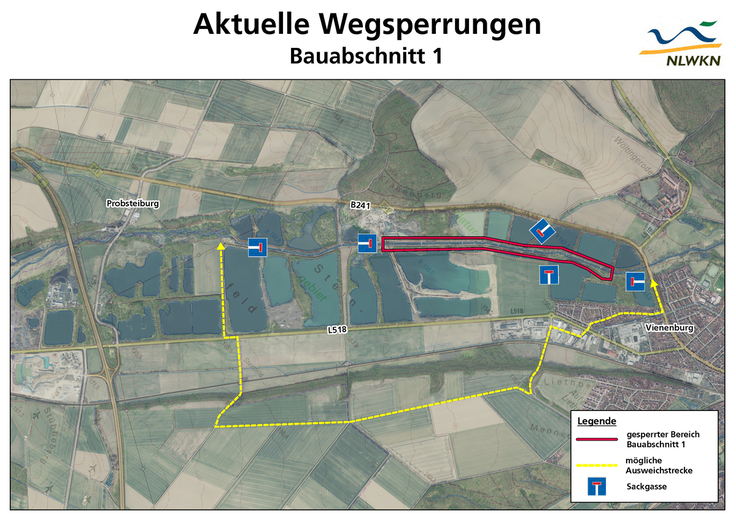 Wegsperrung Bauabschnitt 1