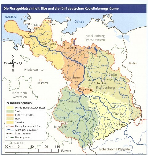 Koordinierungsräume der Elbe, Quelle: FGG Elbe