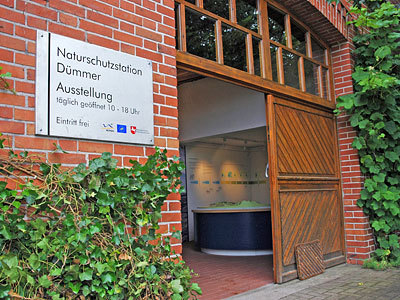 Foyer of the exhibition in the nature conservation base