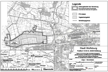 Verordnungskarte des Gebietes