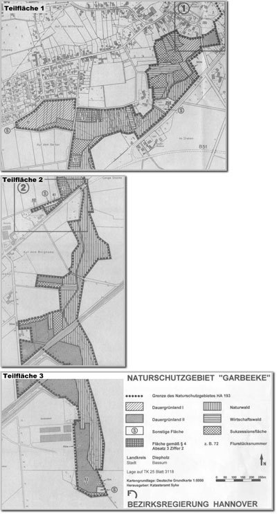 Verordnungskarte des Gebietes