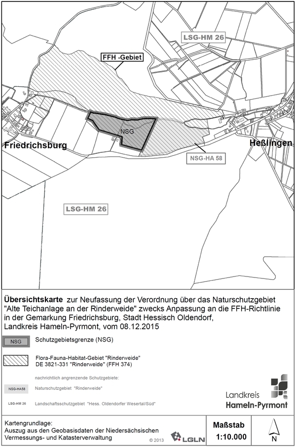 Verordnungskarte des Gebietes