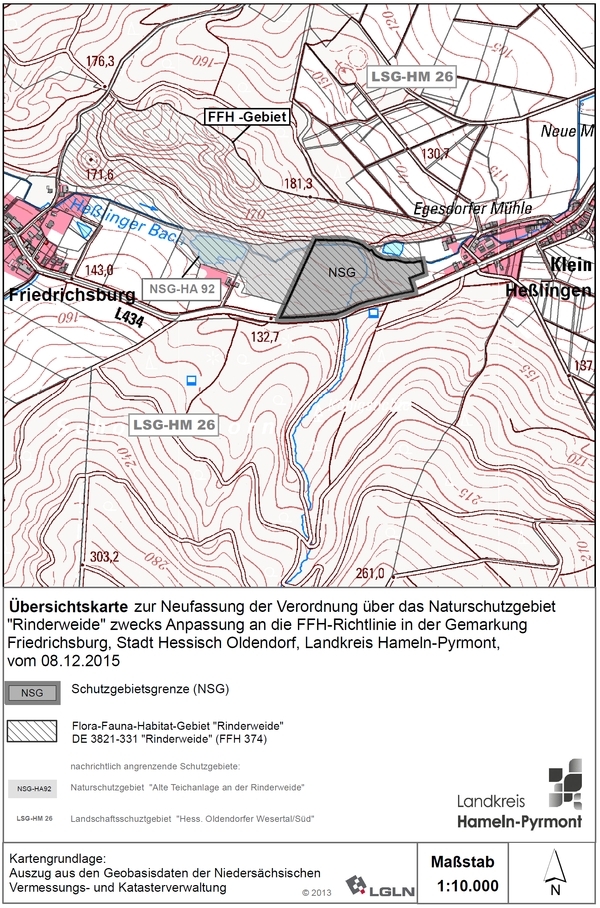 Verordnungskarte des Gebietes