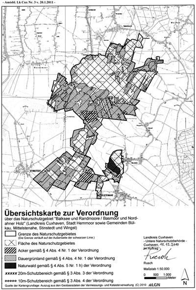 Verordnungskarte des Gebietes