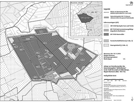 Übersichtskarte der Verordnung des Naturschutzgebietes Bieförthmoor