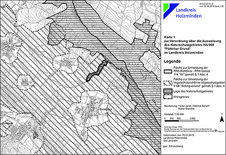 Verordnungskarte des Naturschutzgebietes "Pöttcher Grund"