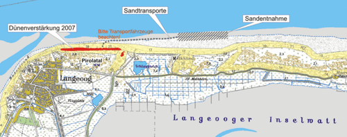 Lageplan der Dünenverstärkung