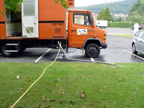 Mobile Durchlaufzentrifuge - in einem Laborfahrzeug installiert