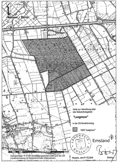Verordnungskarte zum NSG "Leegmoor"