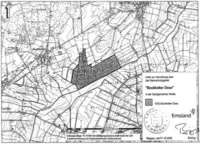 Verordnungskarte zum Naturschutzgebiet "Bockholter Dose"