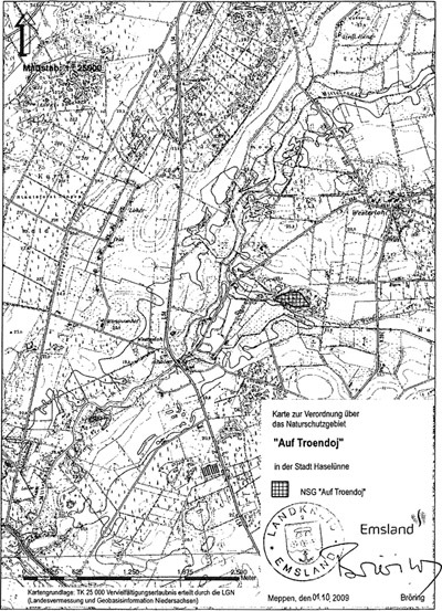 Verordnungskarte des NSG "Auf Troendoj"