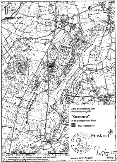 Verordnungskarte zum NSG "Kesselmoor"