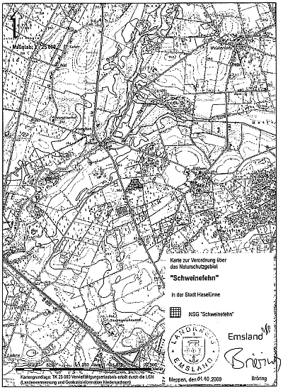 Verordnungskarte zum NSG "Schweinefehn"