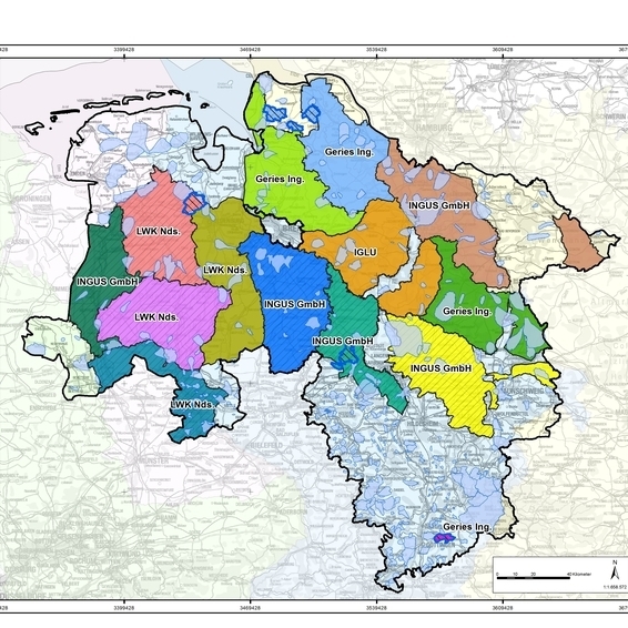 Die Gewässerschutzberatung gem. EG-WRRL wird in Niedersachsen in einer eigenen Maßnahmenkulisse angeboten. Für den aktuellen Beratungszeitraum (2019-2021) umfasst diese mit rund 3.000.000 Hektar knapp 60 % der niedersächsischen Landesfläche. (Foto: