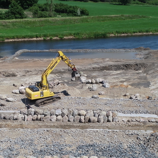 Luftbild der Baustelle