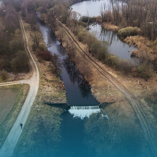 Luftbildaufnahme Ist-Zustand Revitalisierung der Oker zwischen Probsteiburg und Vienenburg (Steinfeld)