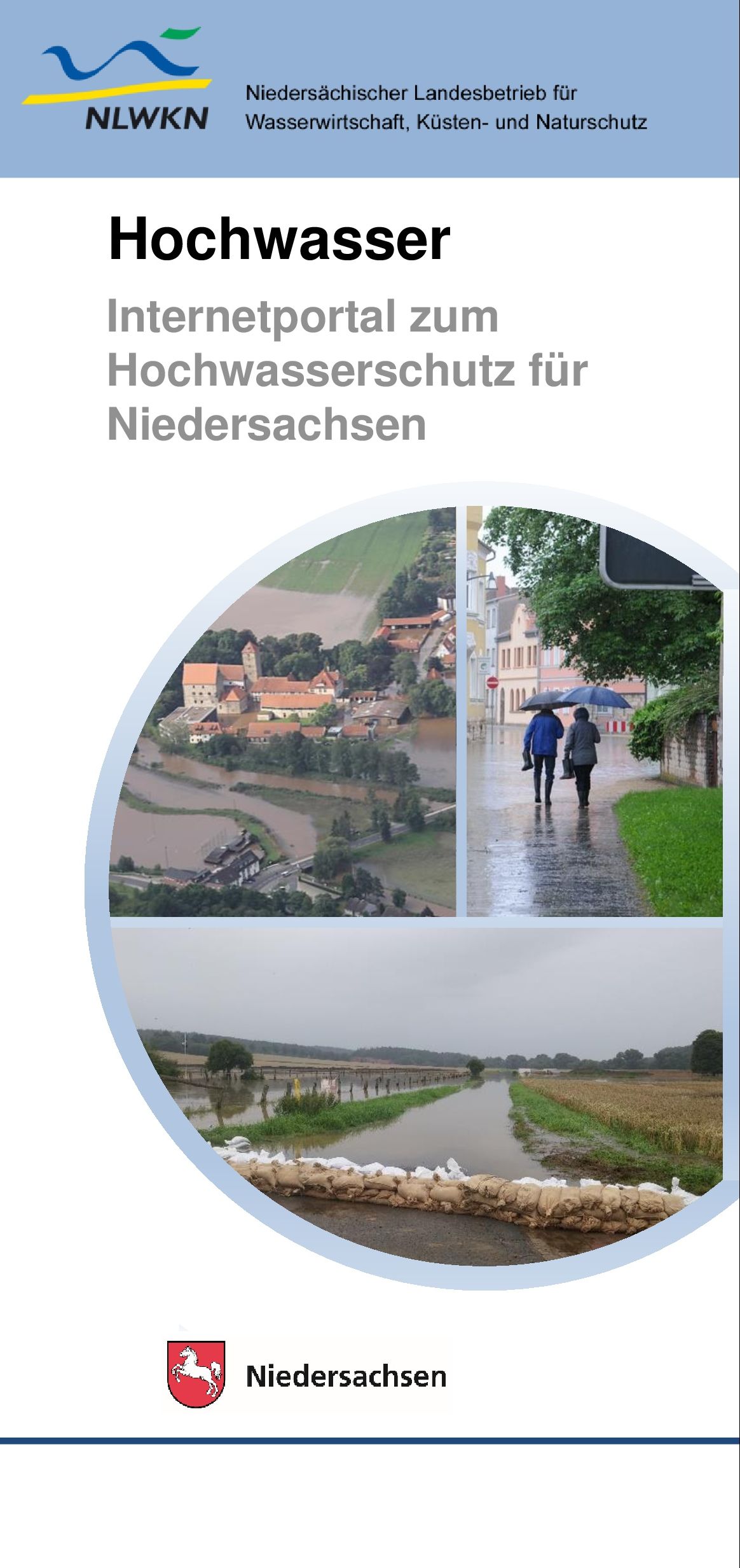 Flyer zum Internetportal Hochwasserschutz für Niedersachsen