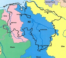 Niedersachsen hat Anteile an den Flussgebieten Elbe, Weser, Ems und Rhein