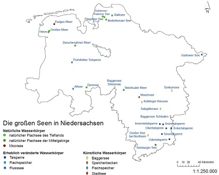 Seen mit einer Größe von über 50 Hektar in Niedersachsen