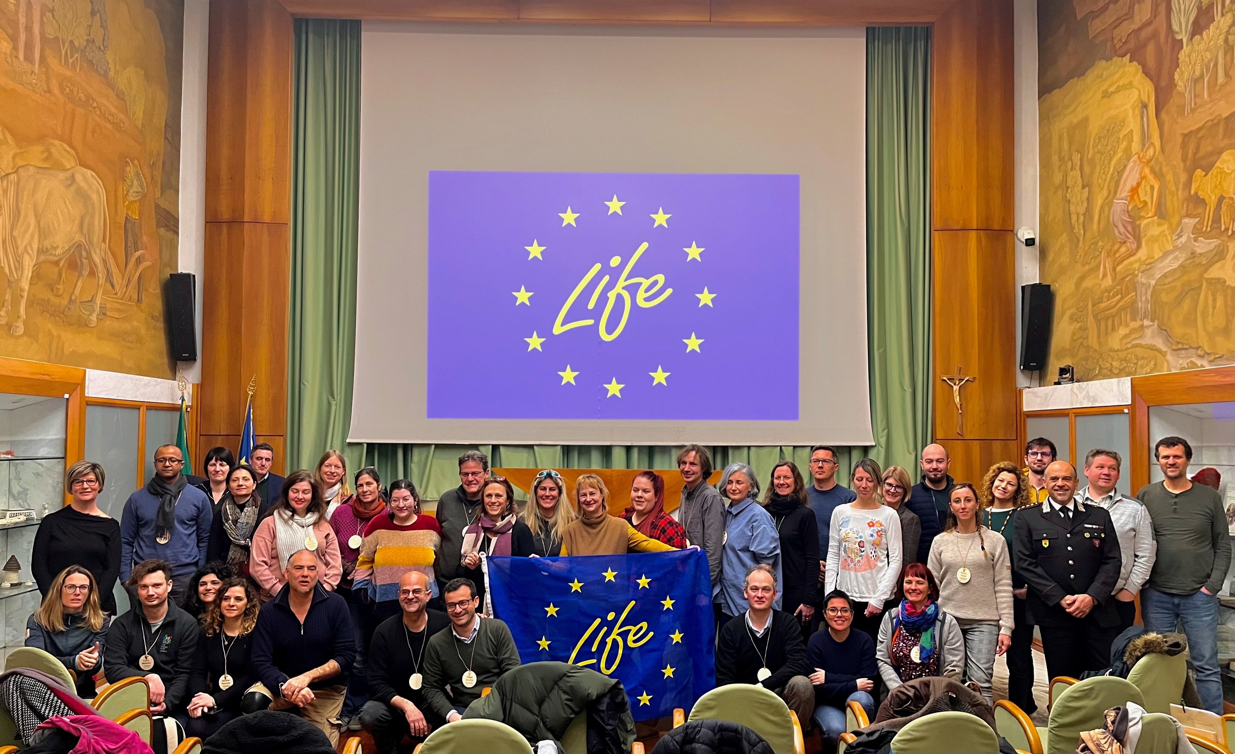 Forschende und Mitarbeitende von insgesamt 18 internationalen Partnerinstitutionen trafen sich Ende Januar in Rom zum Auftaktmeeting für das neue LIFE-Projekt (Bild: Miroslav Kutal).